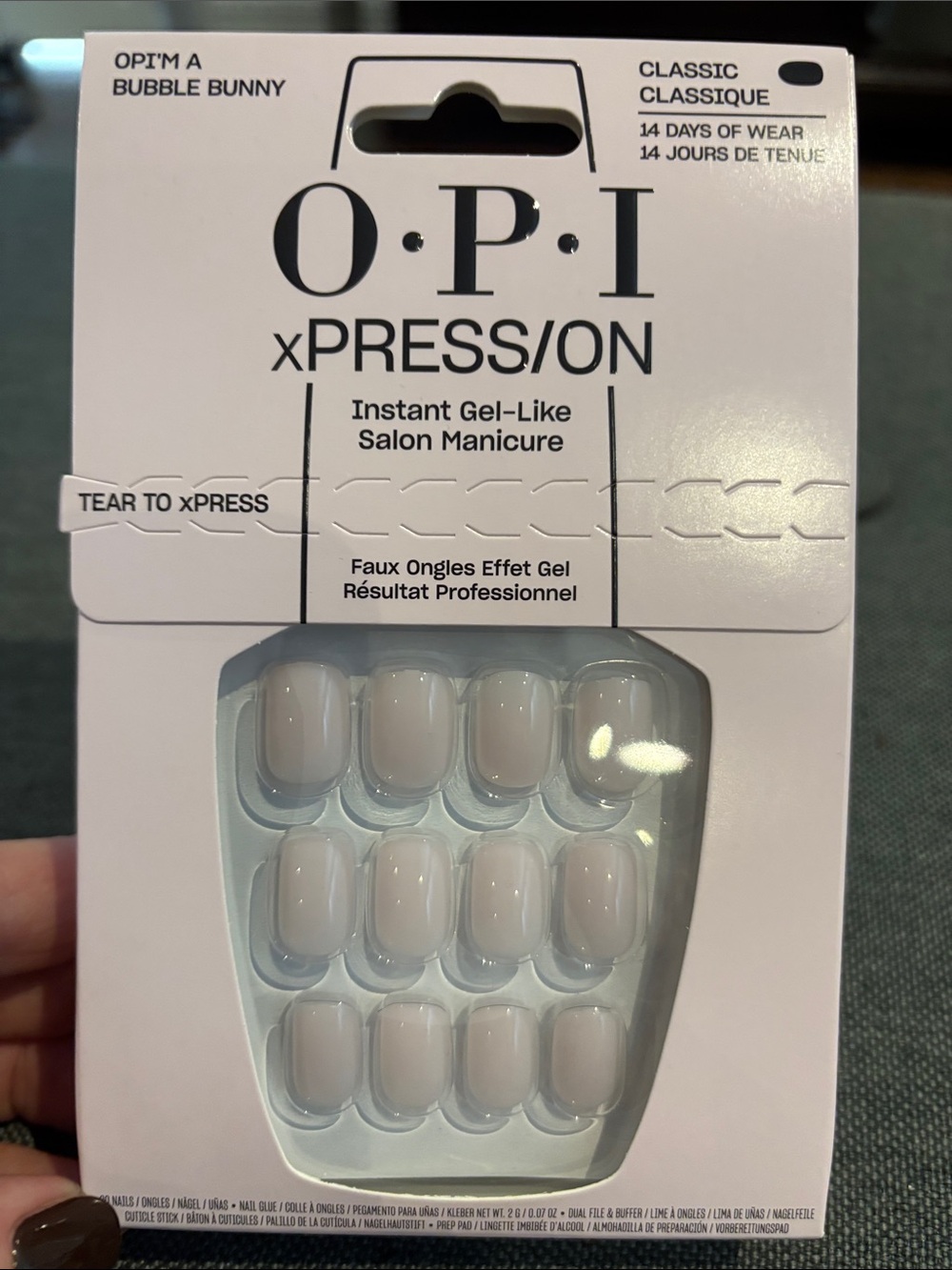 OPI xPRESS/ON Press-On Nails in Bubble Bunny Nude